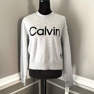 •Calvin Klein Performance• Heather Gray Fleece Sweater NWT 🩶